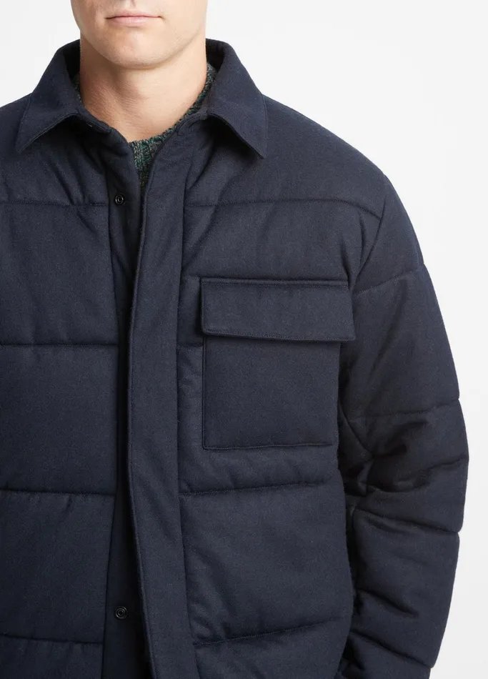Vince Jackets and Outerwear Men Cozy Wool Quilted Jacket Coastal Blue