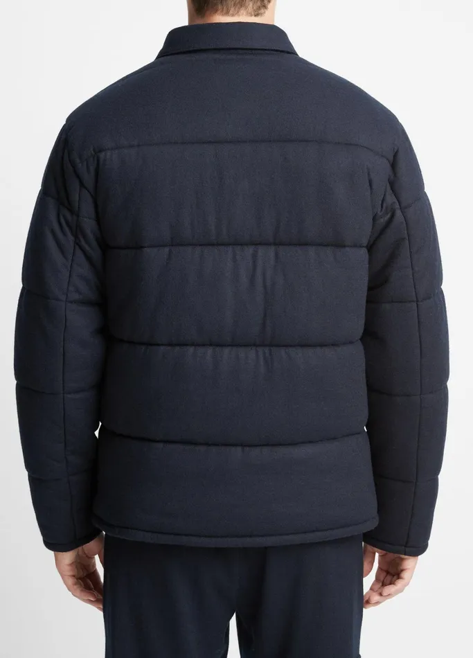 Vince Jackets and Outerwear Men Cozy Wool Quilted Jacket Coastal Blue