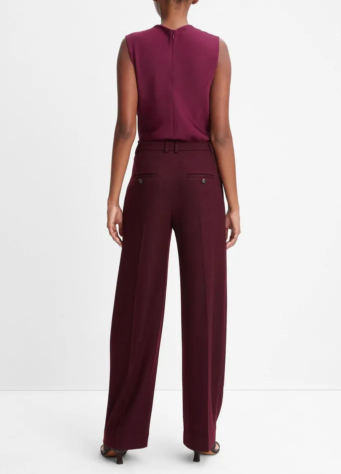 Vince Pants and Shorts Women Cozy WoolBlend PleatedFront Pant Cherry Wine