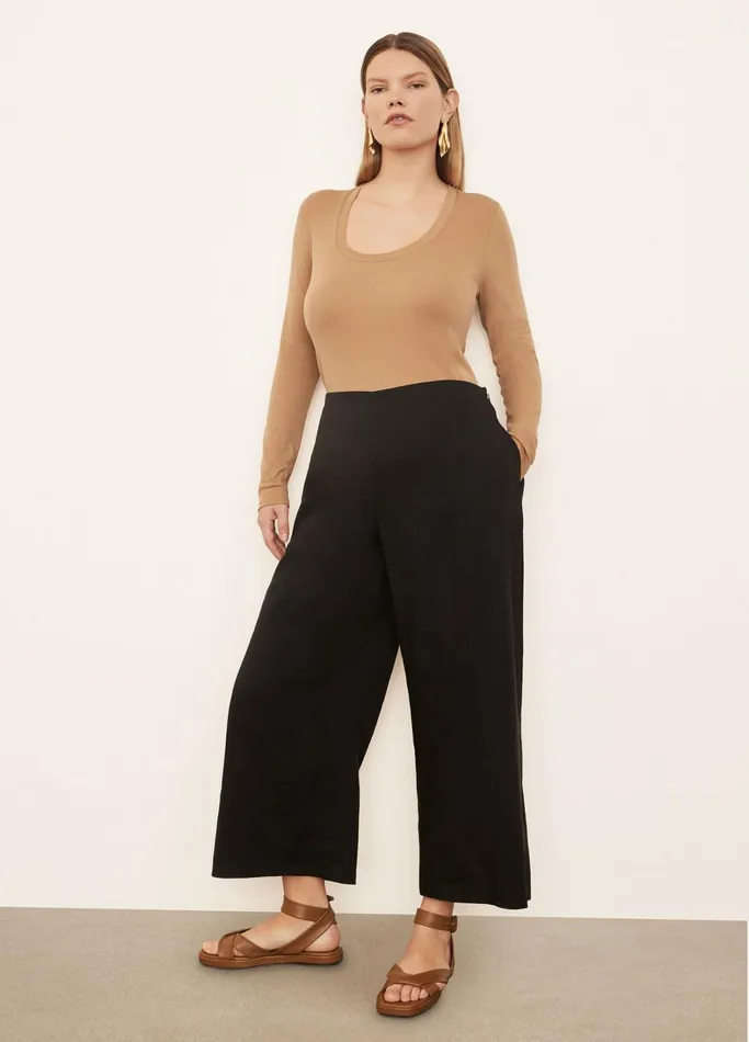 Vince Pants and Shorts Women Crop Wide Pant Black