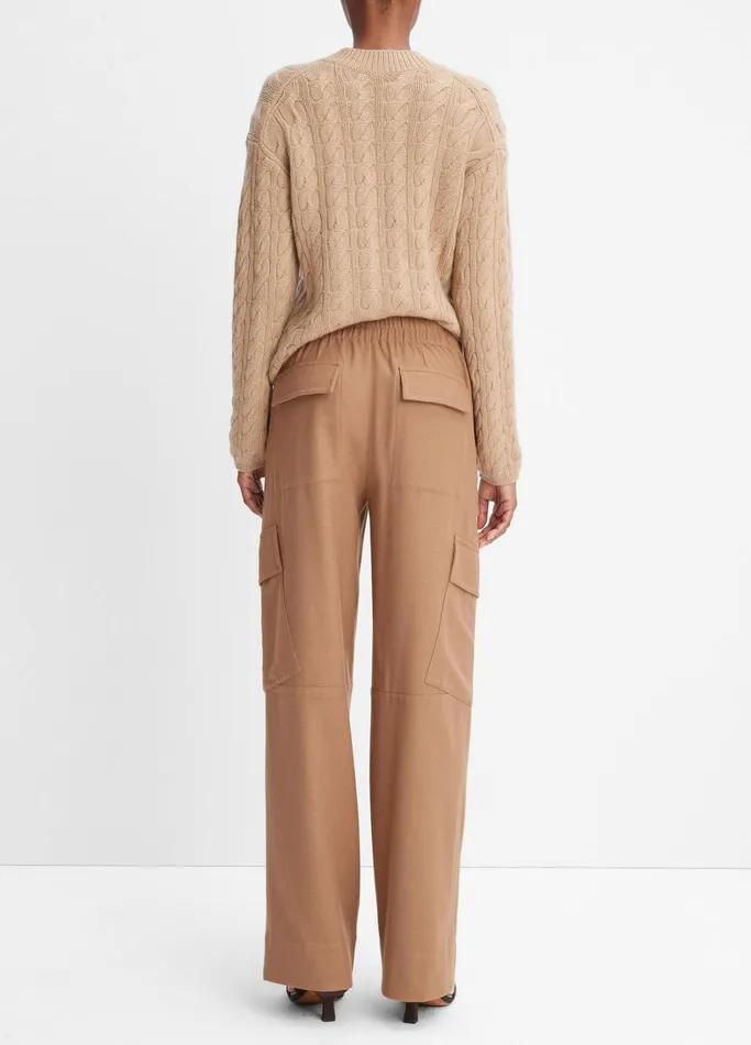 Vince Pants and Shorts Women Flannel WideLeg Cargo Pant Dark Beech