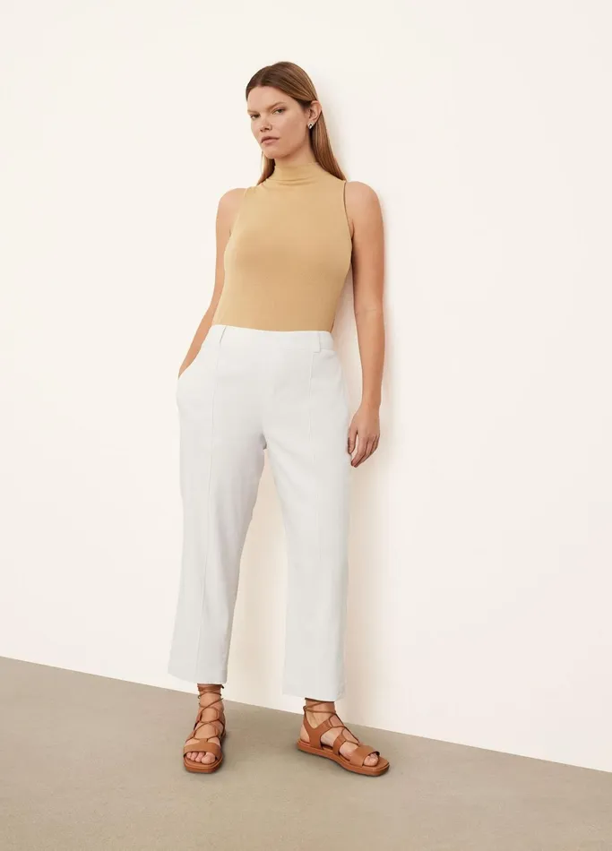 Vince Pants and Shorts Women StrapDetail Tapered PullOn Pant Optic White