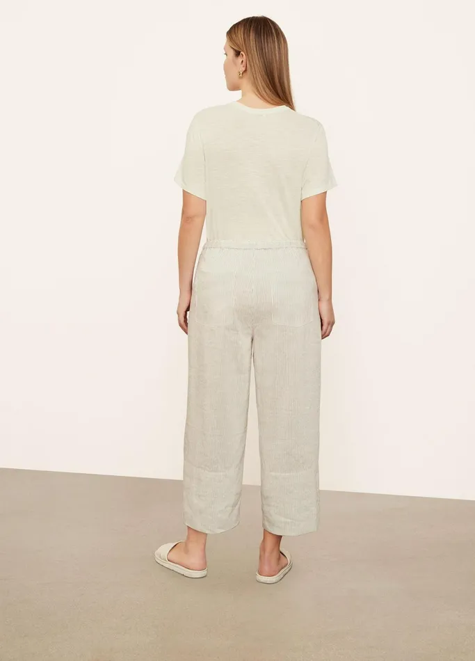 Vince Pants and Shorts Women Striped PullOn Cropped Pant Whiteblack
