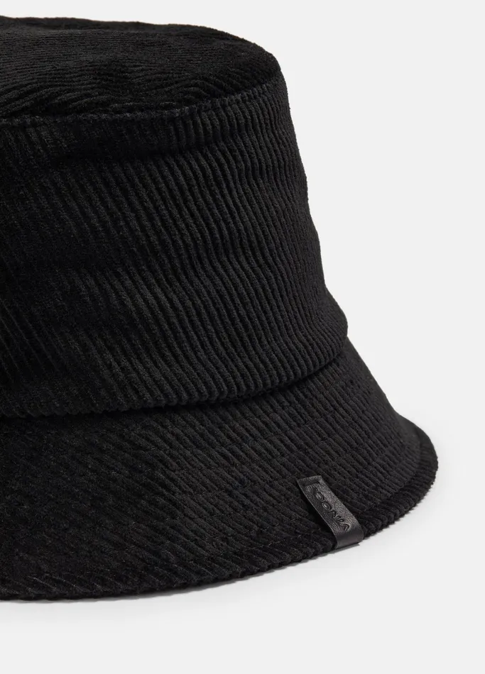Vince Scarves Hats and Gloves Men Corduroy Bucket Hat Black