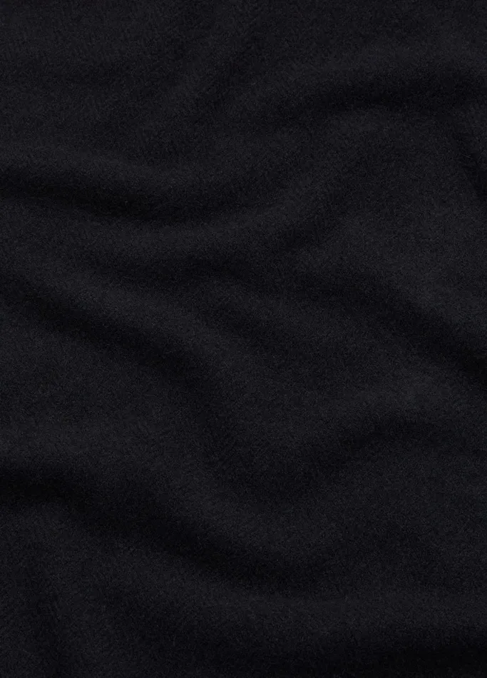 Vince Scarves Hats and Gloves Men Herringbone Cashmere Scarf Black