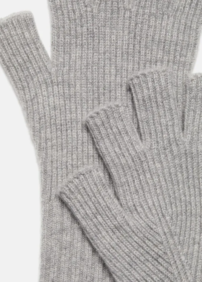 Vince Scarves Hats and Gloves Men WoolCashmere RibKnit Fingerless Glove Heather Grey