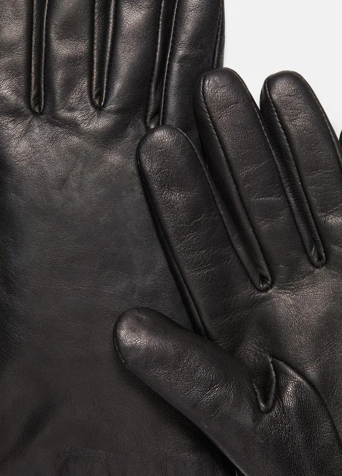 Vince Scarves Hats and Gloves Women CashmereLined Short Leather Glove Black