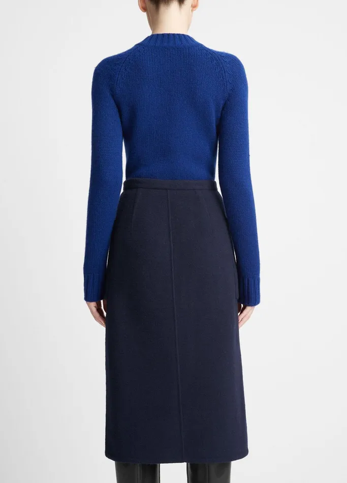 Vince Skirts Women Brushed WoolBlend Pencil Skirt Deep Caspian