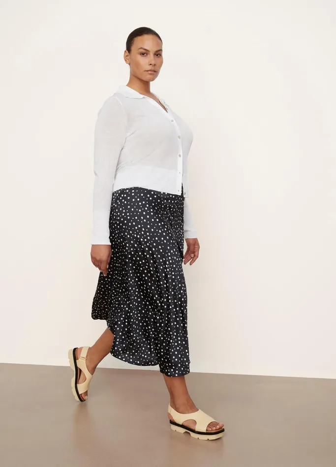 Vince Skirts Women Tossed Dot Draped Knot Skirt Deep Marine