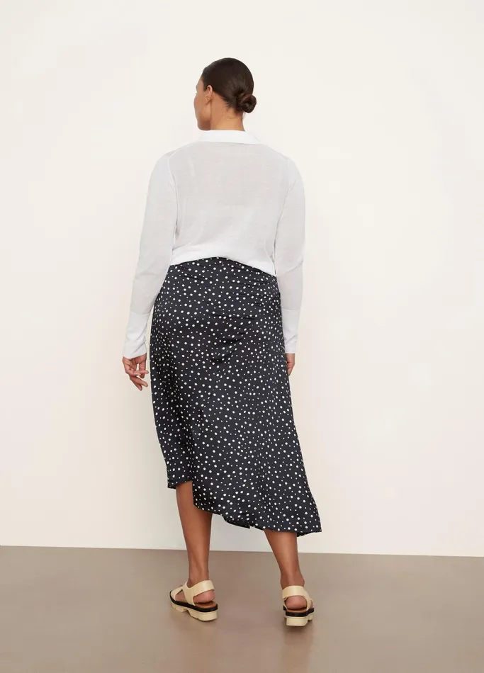 Vince Skirts Women Tossed Dot Draped Knot Skirt Deep Marine