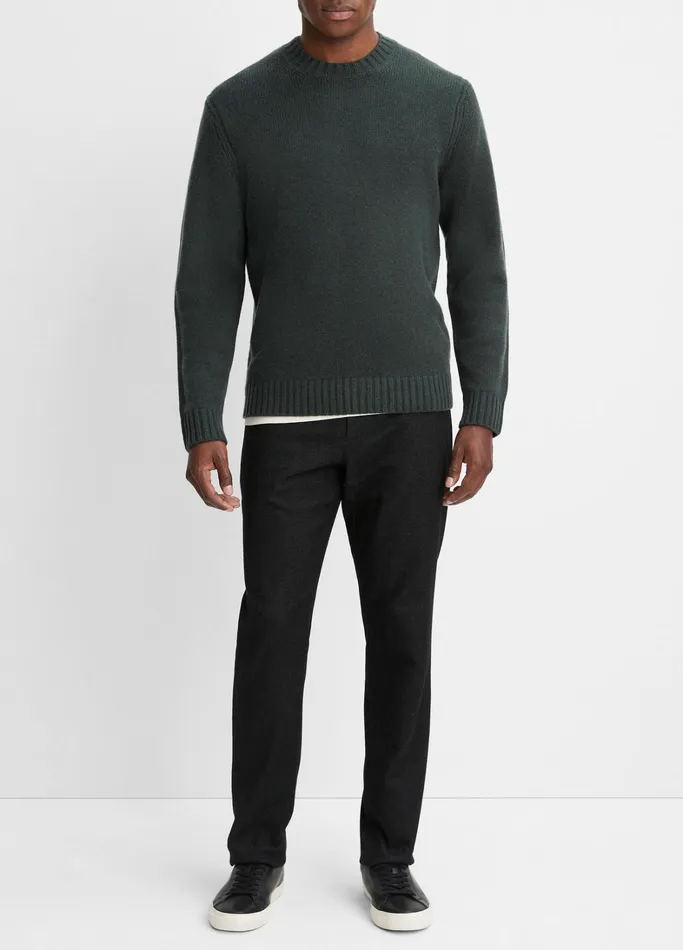 Vince Sweaters Men WoolCashmere Relaxed Crew Neck Sweater Midnight Forest
