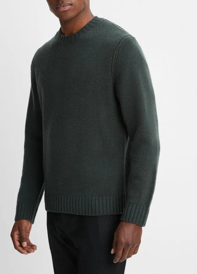 Vince Sweaters Men WoolCashmere Relaxed Crew Neck Sweater Midnight Forest