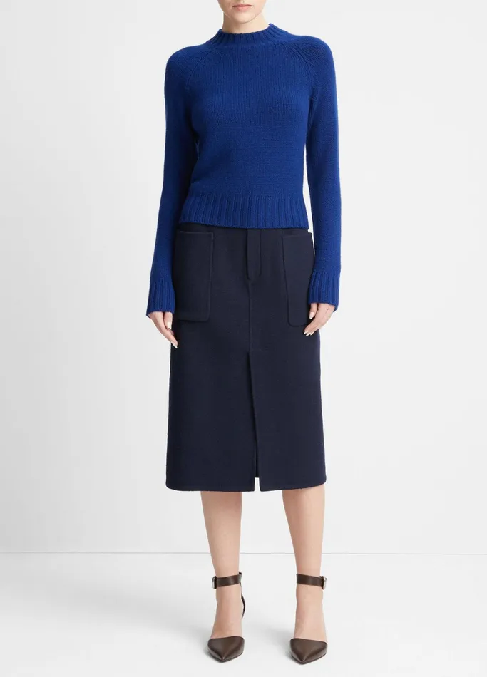Vince Sweaters Women Cashmere Shrunken Mock Neck Sweater Caspian