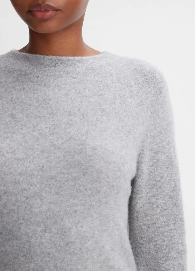 Vince Sweaters Women Plush Cashmere Crew Neck Sweater Heather Sterling