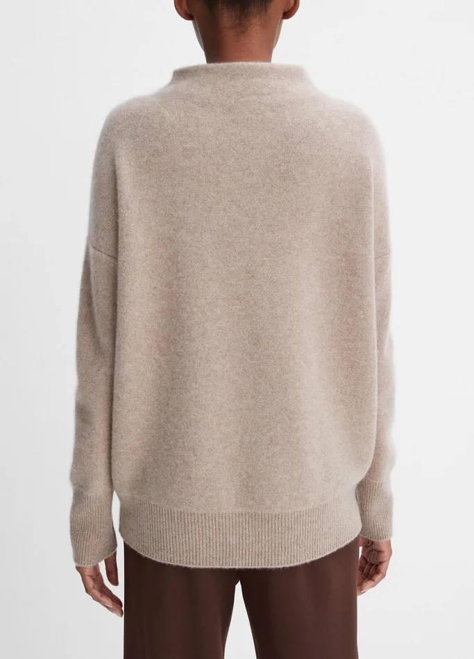 Vince Sweaters Women Plush Cashmere Funnel Neck Sweater Heather Hazel