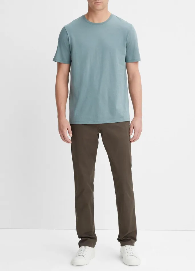 Vince TShirts and Polos Men Pima Cotton Crew Neck TShirt Light Dusty Teal