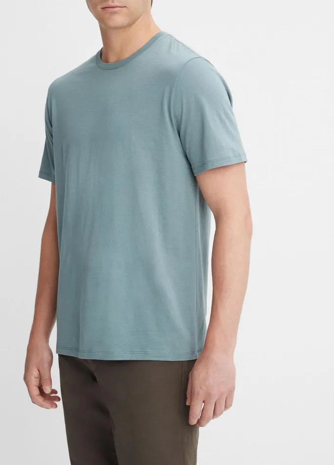 Vince TShirts and Polos Men Pima Cotton Crew Neck TShirt Light Dusty Teal