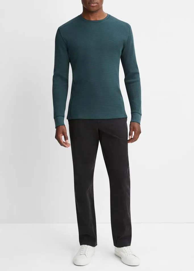 Vince TShirts and Polos Men Thermal LongSleeve Crew Neck TShirt Deep Teal