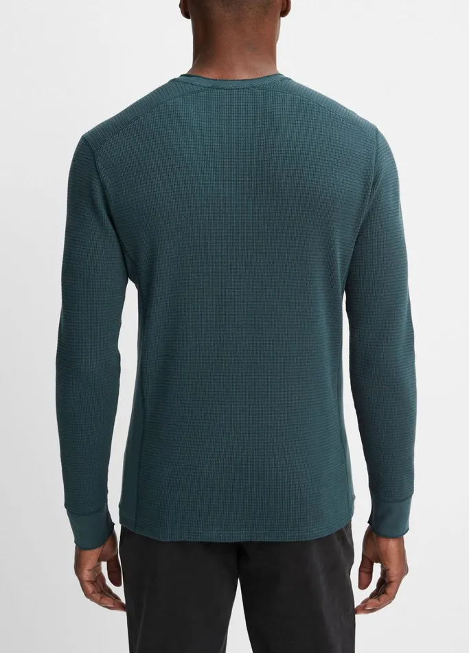 Vince TShirts and Polos Men Thermal LongSleeve Crew Neck TShirt Deep Teal