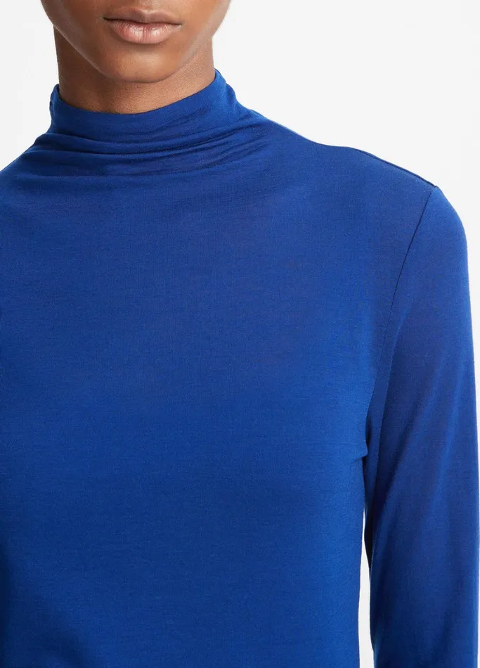 Vince TShirts Women Sheer LongSleeve Turtleneck Top Caspian