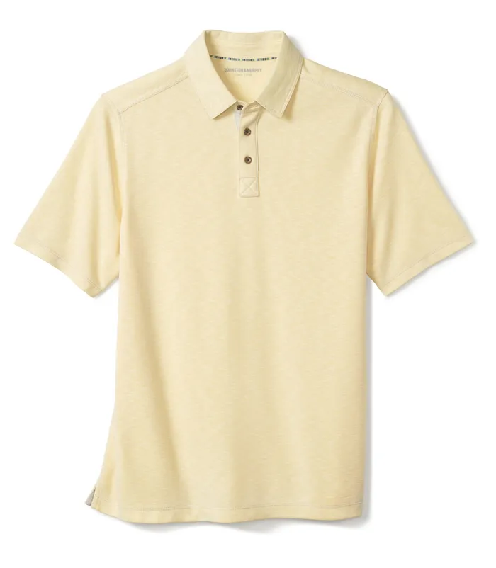 Vintage Slub Polo Light Yellow Polos and Tees Johnston and Murphy Men