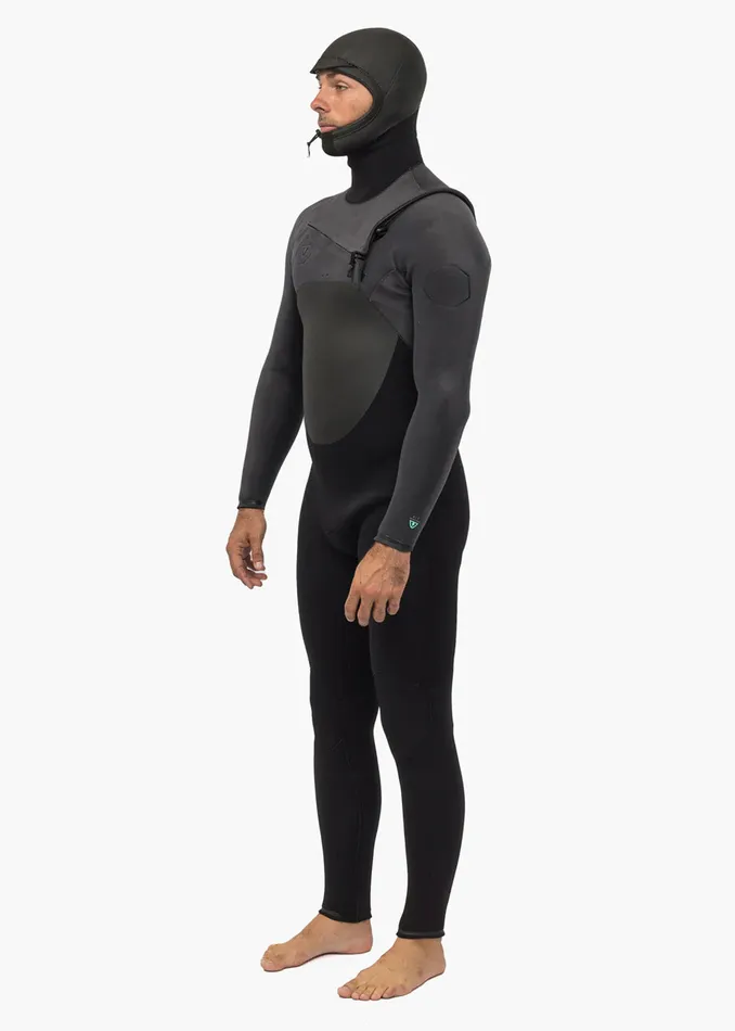 Vissla High Seas II 54 Full Hooded Chest Zip Wetsuit Charcoal Men High Seas Wetsuits