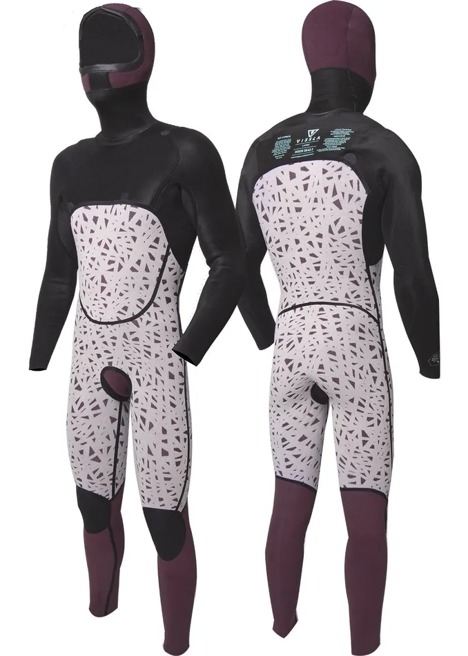 Vissla High Seas II 54 Full Hooded Chest Zip Wetsuit Charcoal Men High Seas Wetsuits
