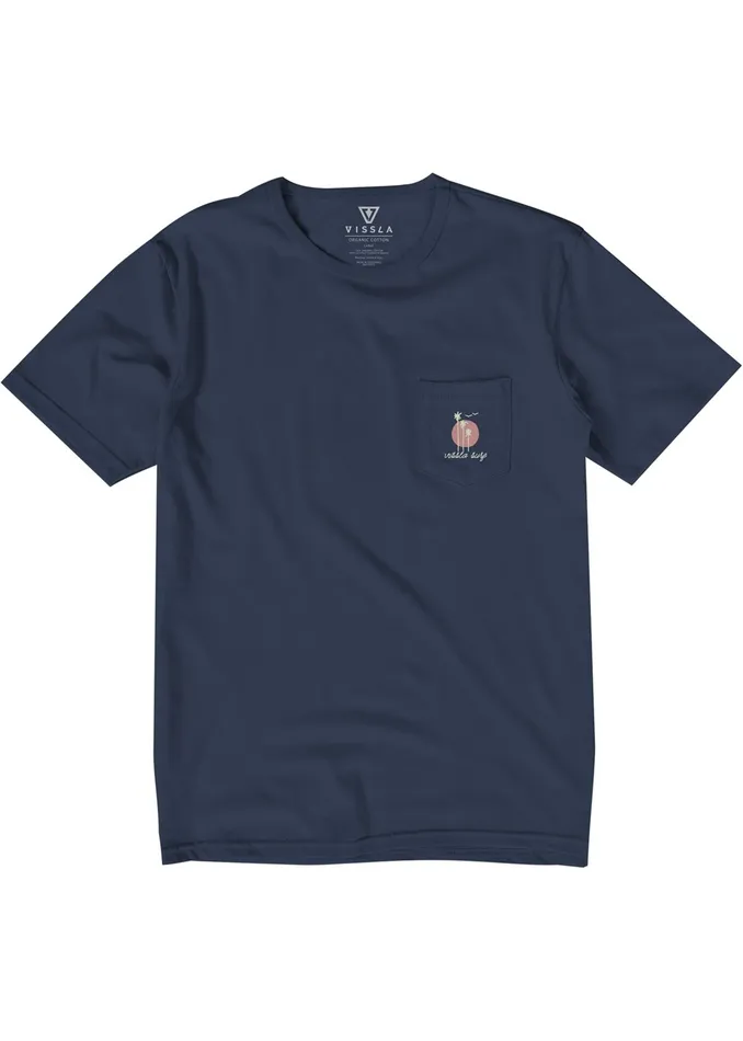 Vissla Out Front Organic Pkt Tee Dark Denim Men Premium Tees Vissla Out Front Organic Pkt Tee Dark Denim Men Premium Tees