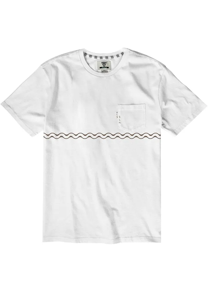 Vissla Premium Tees Men Undefined Lines Ss Pkt Tee White