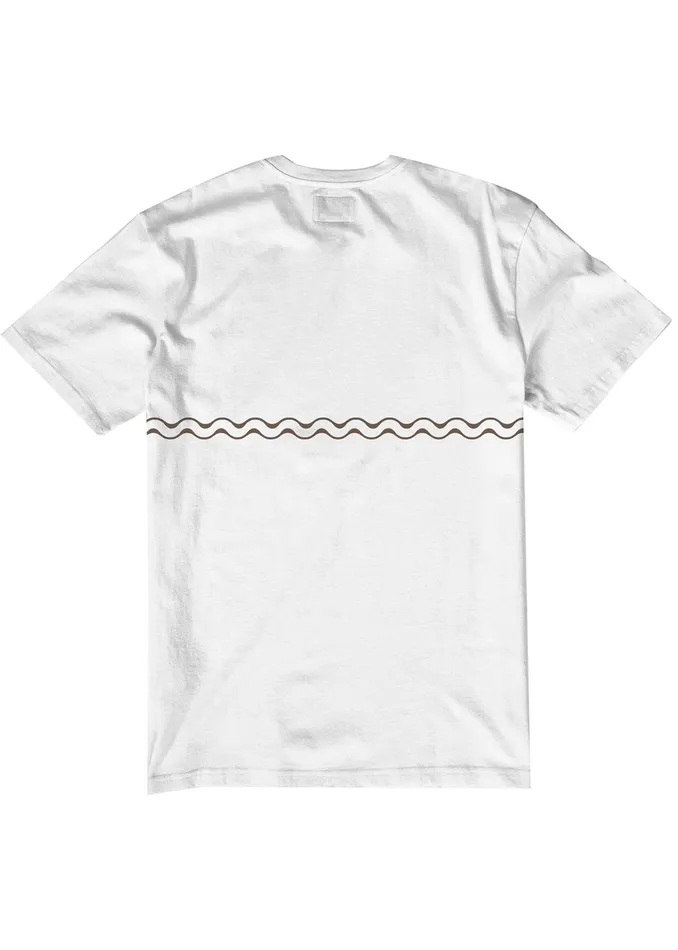 Vissla Premium Tees Men Undefined Lines Ss Pkt Tee White