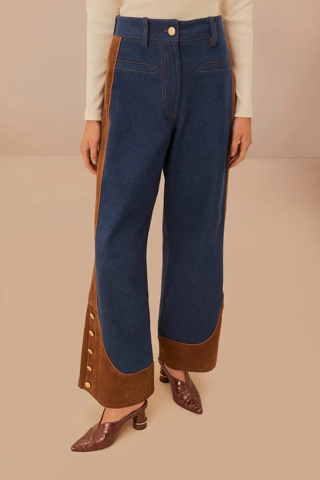 Western Denim Wide Pants Low Waisted Women Farm Rio Pants