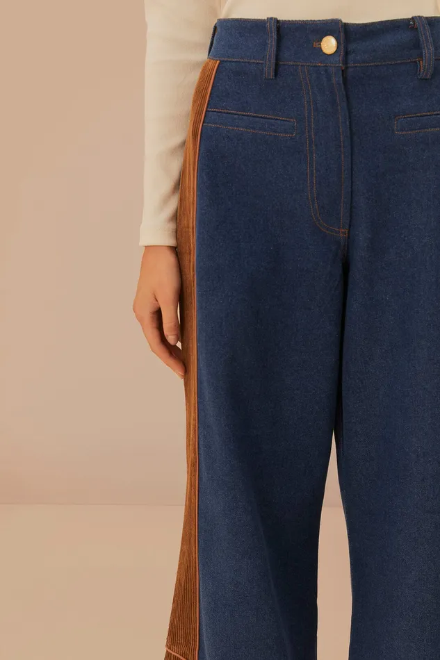 Western Denim Wide Pants Low Waisted Women Farm Rio Pants