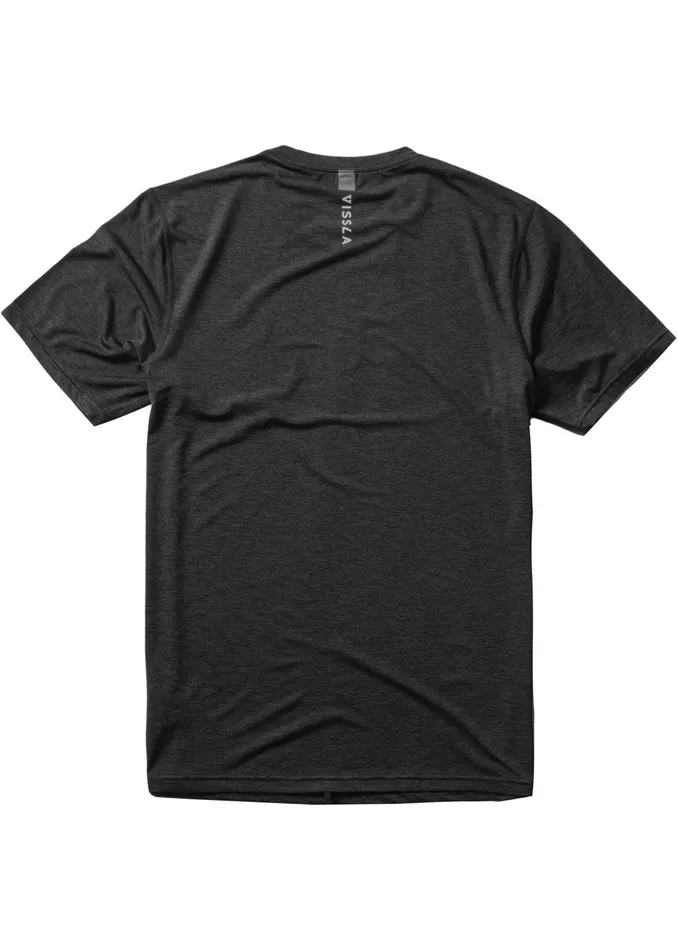 Wetsuit Tops and Lycra Men Twisted Eco Short Sleeve Lycra Rash Guard Black Heather Vissla Wetsuit Tops and Lycra Men Twisted Eco Short Sleeve Lycra Rash Guard Black Heather Vissla