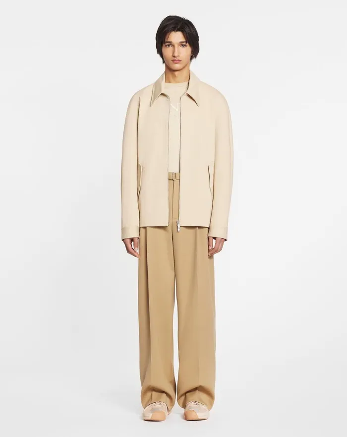 Wideleg Doublepleated Pants Camel Men Lanvin Pants and Shorts