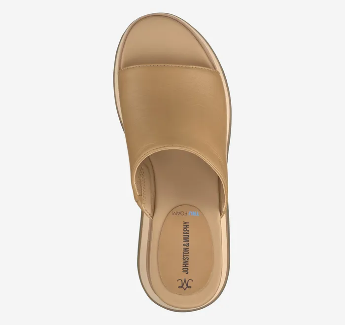 Women8217s Shoes Colleen Slide Tan Nappa Leather 8211 Johnston and Murphy Women