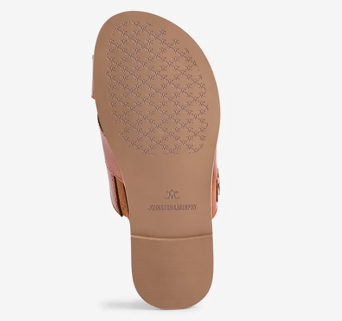 Women8217s Shoes Women Shayla CrossBand Slide Cognac Calfskin Johnston and Murphy