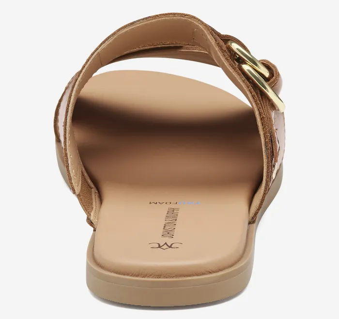 Women8217s Shoes Women Shayla CrossBand Slide Cognac Calfskin Johnston and Murphy
