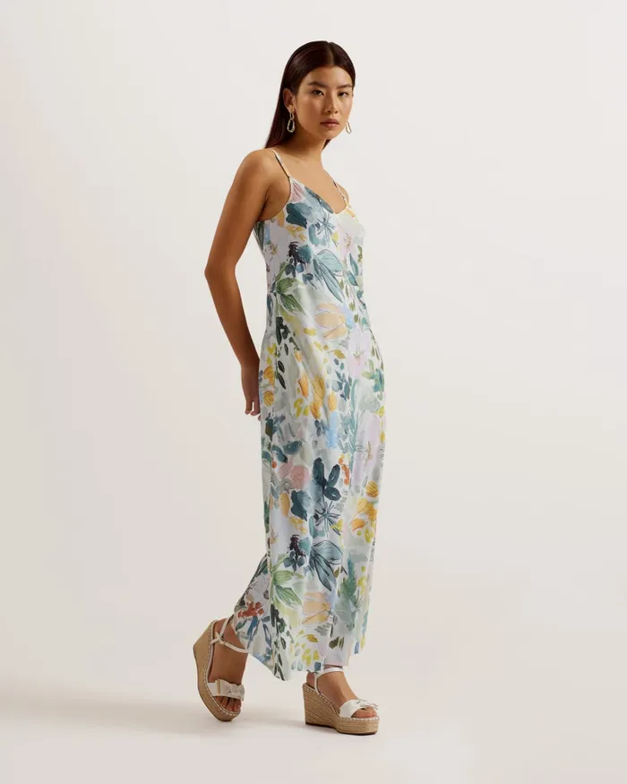 Women ADAMELA 8211 Sleeveless Floral Midaxi Slip Dress Ivory Ted Baker Dresses Women ADAMELA 8211 Sleeveless Floral Midaxi Slip Dress Ivory Ted Baker Dresses