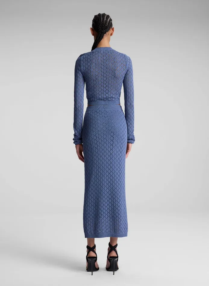 Women Addison Pointelle Knit Skirt Steel Blue ALC Bottoms