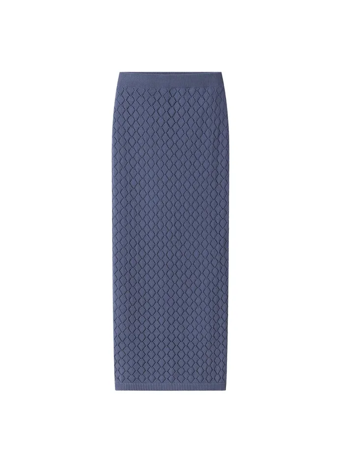 Women Addison Pointelle Knit Skirt Steel Blue ALC Bottoms