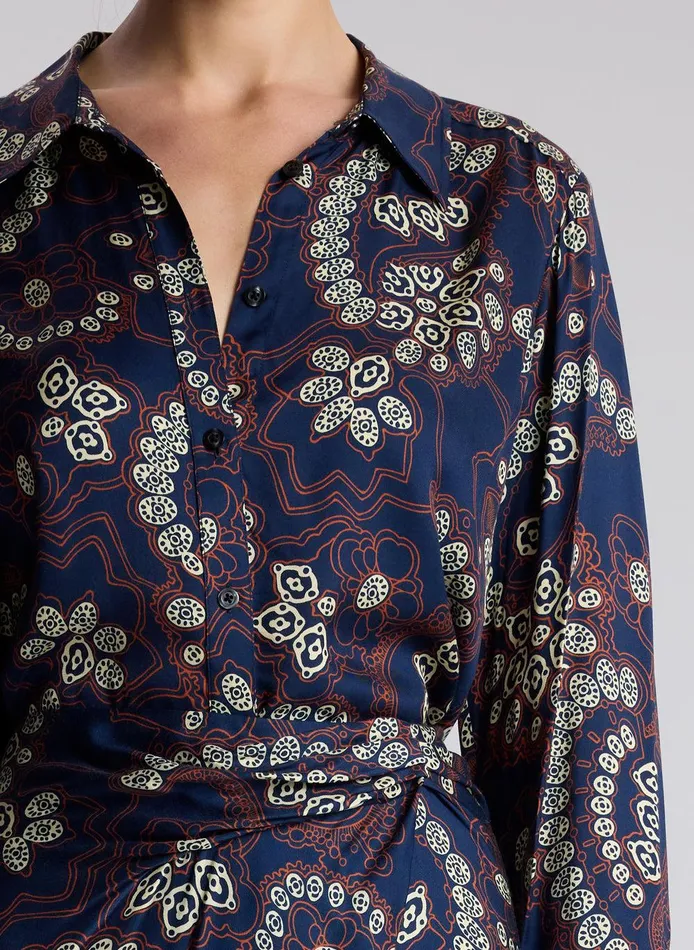 Women Aiden Satin Top Navycream ALC Tops