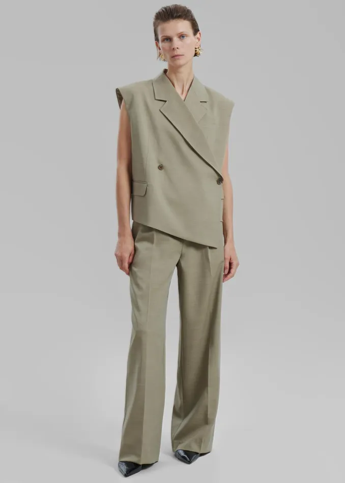 Women Alia Wide Leg Trousers 8211 Beige The Frankie Shop Bottoms