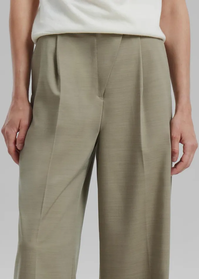 Women Alia Wide Leg Trousers 8211 Beige The Frankie Shop Bottoms