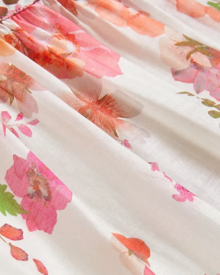 Women ALVIANO 8211 Floral Print Puff Sleeve Maxi Dress Pink Ted Baker Dresses