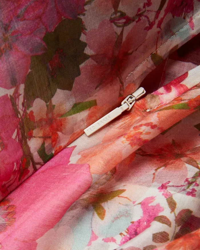 Women ALVIANO 8211 Floral Print Puff Sleeve Maxi Dress Pink Ted Baker Dresses
