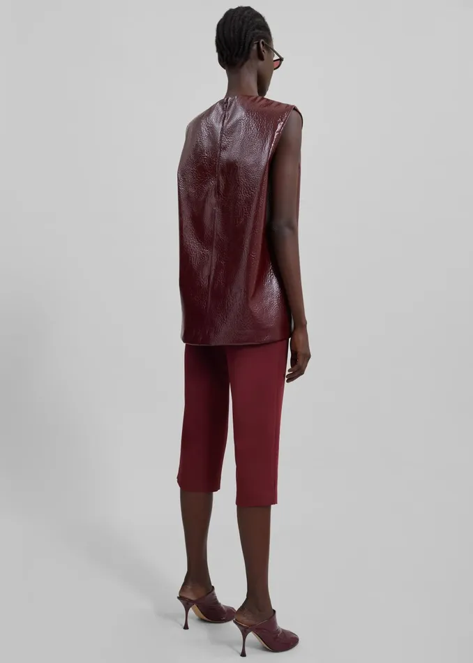 Women Amaris Crackled Faux Leather Tank Top 8211 Burgundy The Frankie Shop Tops