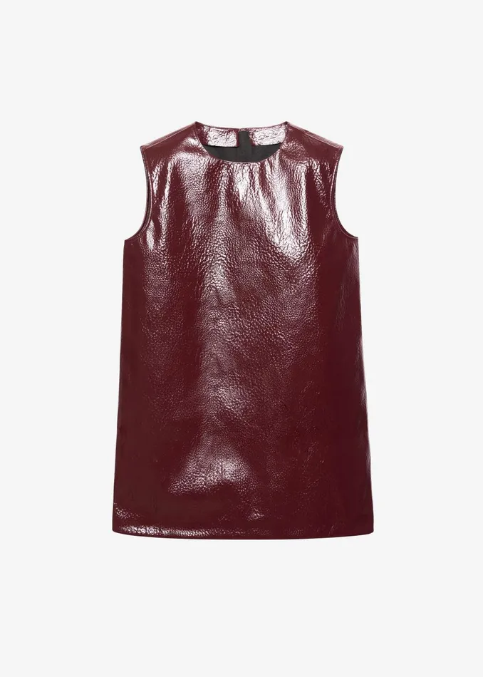 Women Amaris Crackled Faux Leather Tank Top 8211 Burgundy The Frankie Shop Tops