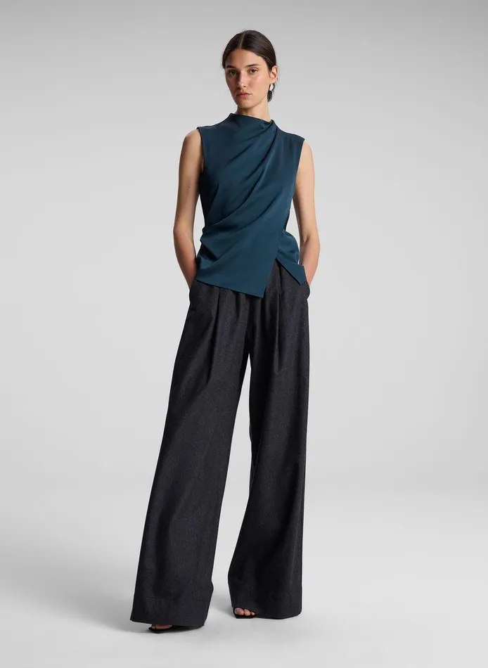 Women Amira Ruched Sleeveless Top Malachite ALC Tops