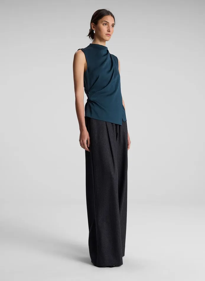 Women Amira Ruched Sleeveless Top Malachite ALC Tops