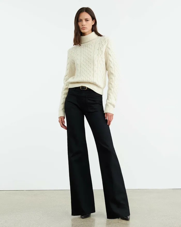 Women ANDRINA SWEATER Dark Grey Melange Knits and Sweaters Nili Lotan